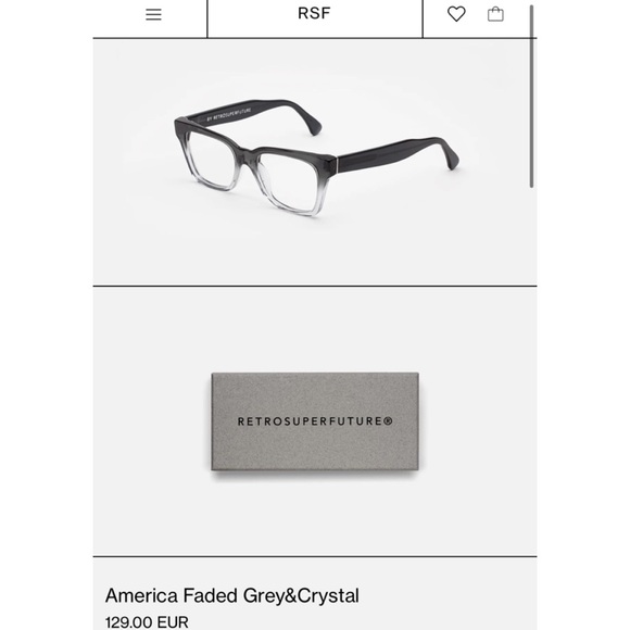 SOLD ❗️RETROSUPERFUTURE America Faded Grey & Crystal Square glasses Mens unisex - Picture 15 of 16